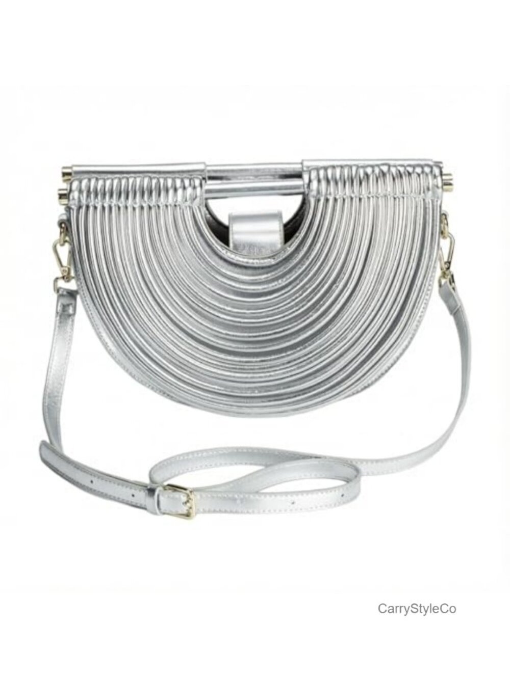 Woven PU Leather Half Round Top Handle Evening Clutch Crossbody Bag
